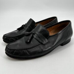 Belvedere Florence Mens Black Leather Tassel Loafers Italian‎ Dress Shoes 10.5